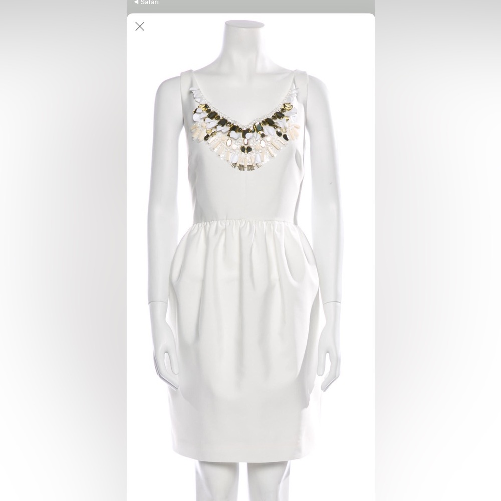 Kate Spade Jewel Rhinestone White Cocktail Dress.